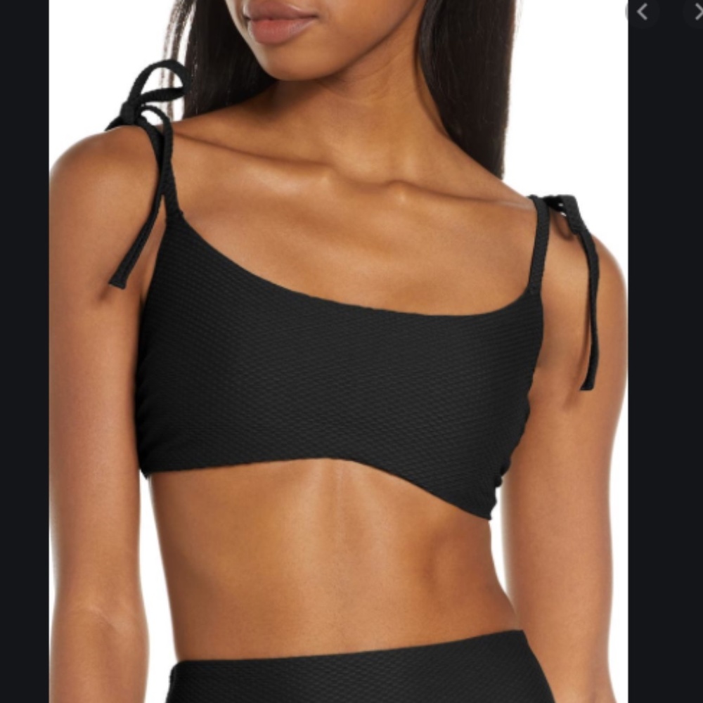 Chelsea28 Nordstrom M black bikini tie shoulder - Picture 1 of 7